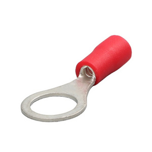 A-RV 1.25-3.5M (Red) Vinyl-Insulated Ring Terminals Ring Para Crimp Cable Lug Terminals Insulated Female Copper Brass Cord End