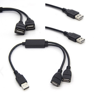 USB2.0 One driver two female to one male charging data transmission expansion hard disk cable