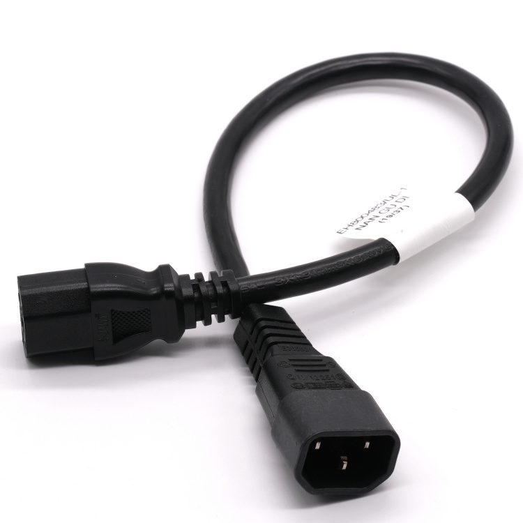 RoHS power cord cable US Standard IEC C14 straight plug  to C13  straight socket  power cable with Helukable SJT cable