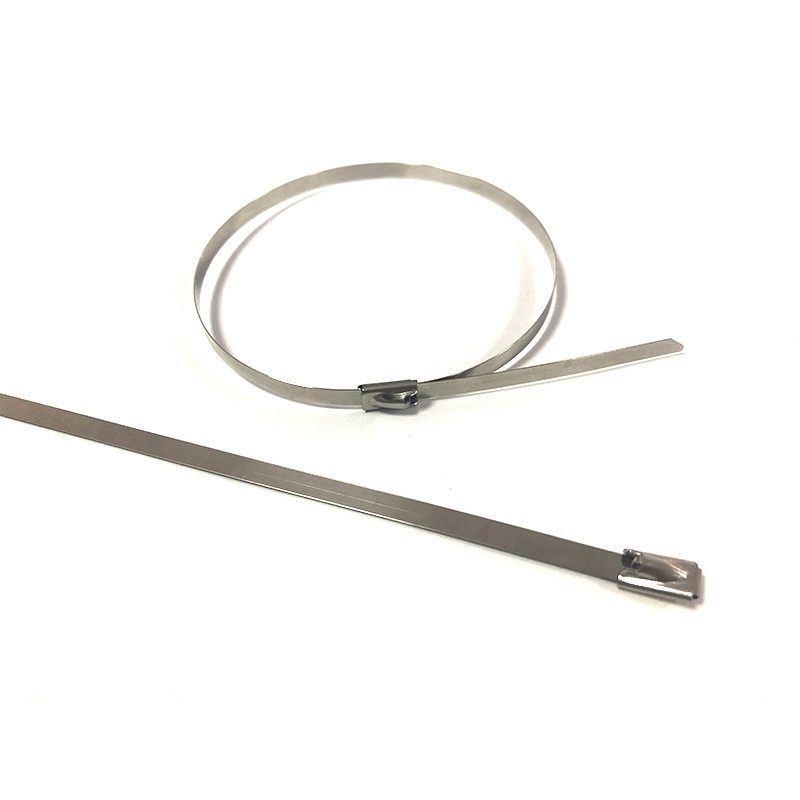 300mm Standard Widths Heavy-Duty Uncoated Ball-Lock Type 304 316 Stainless Steel Heavy Duty Metal SS Zip Cable Tie Quick Band