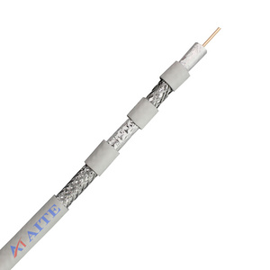 Coaxial cable RG6 Quad shield 1.02mm CCS  FPE Bonded 2X(Al foil  40-60% Al  Braid)  PVC Jacket  White/Black CPR Eca