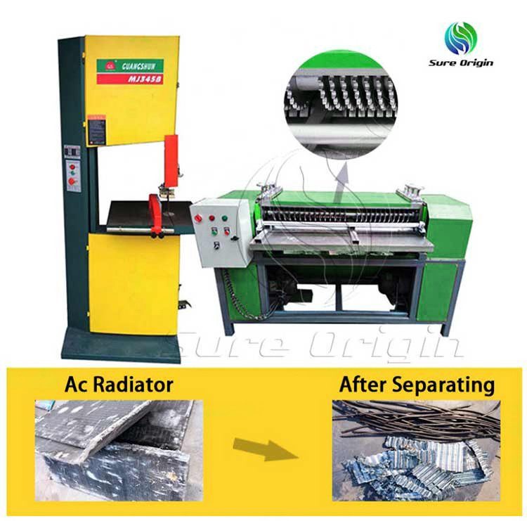 Air conditioner radiator copper recycling machine low price copper radiator separating machine