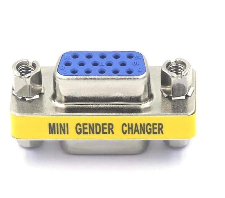 VGA SVGA Coupler HD15 Female to Female Mini Gender Changer Coupler Vga Cable Adapter