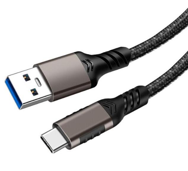 Cotton braid USB C male to USB A male power charge data transfer 60W 3A Hard disk cable