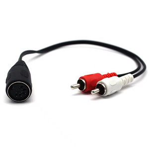 DIN 5 Pin to RCA Cable 1ft/30cm 5-Pin Din Female to 2 RCA Male Audio Adapter Cable for Electrophonic Bang & Olufsen, Nai