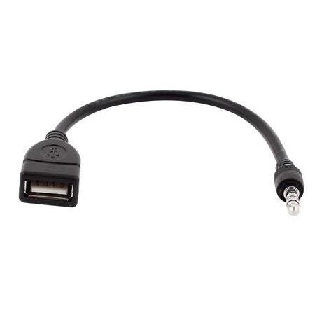 Black high quality 3.5mm Male AUX Audio Plug Jack To USB Female Converter Cable Cord for Car MP3