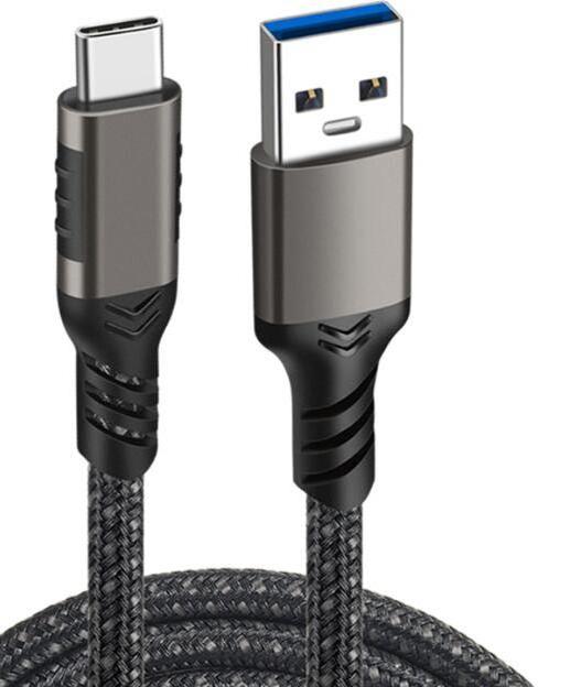 Cotton braid USB C male to USB A male power charge data transfer 60W 3A Hard disk cable