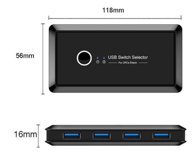 USB Switch Selector 4 Port USB 3.0 Sharing Switcher For PC Scanner Printer