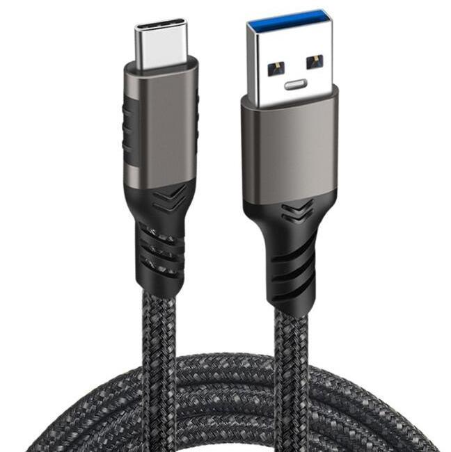 Cotton braid USB C male to USB A male power charge data transfer 60W 3A Hard disk cable