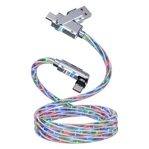 3Ft 66W Led Light Up Glowing USB C to USB C Cable,Aluminum Shell Fast Charging Wire LED RGB Light