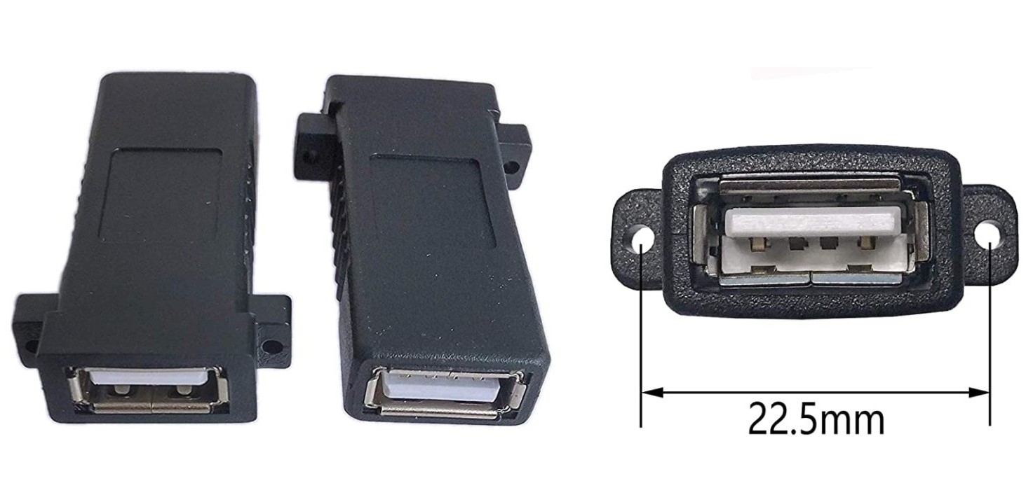 CABLETOLINK USB 2.0 A Female to Female Panel Mount Insert Adapter for Wall Socket Face Plate