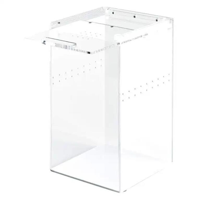 CABOAL Clear Tall Acrylic Reptile Feeding Case for Scorpion Lizard Wholesale Acrylic Insect Breeding Box with Magnetic Top Lid