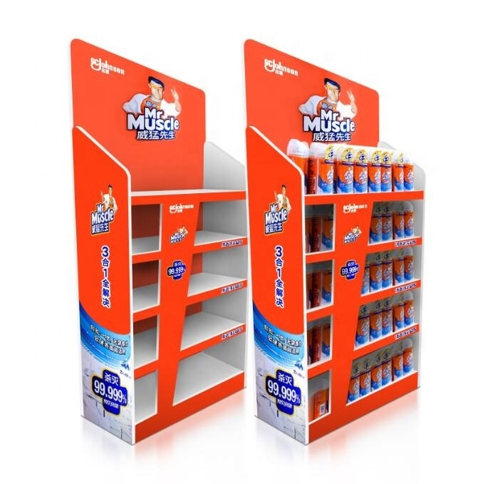 Custom  Beverages Display Advertising Retail Store Cardboard snack Display stand for coca cola display rack