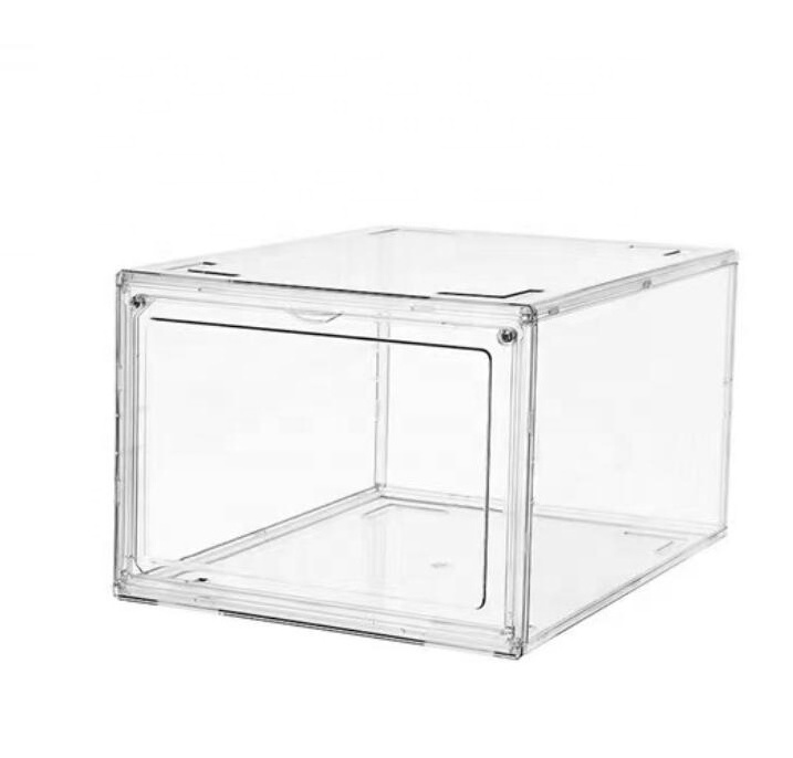 Classic Storage Box Transparent Plastic Sneaker Stackable Shoe Storage Display Bins Drop Front Acrylic Clear Shoe Box