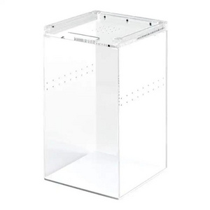 CABOAL Clear Tall Acrylic Reptile Feeding Case for Scorpion Lizard Wholesale Acrylic Insect Breeding Box with Magnetic Top Lid