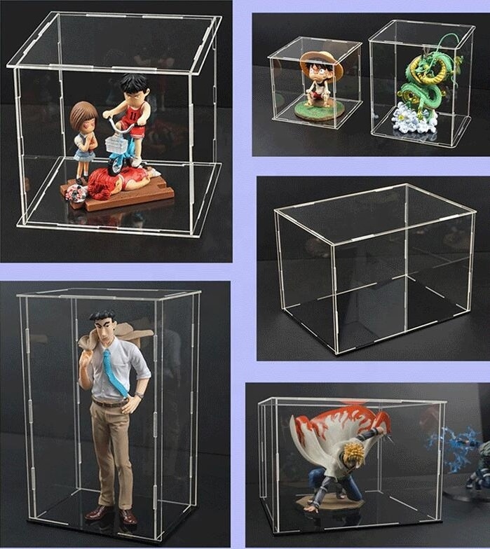 Detachable Clear Acrylic Display Box Case Model Figure Display Dustproof Lucite Toy Doll Display Box