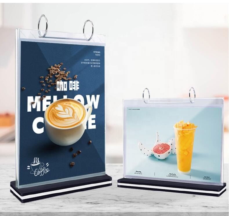 CABOAL Customized A4 A5 Desktop Flip Acrylic Menu display stand