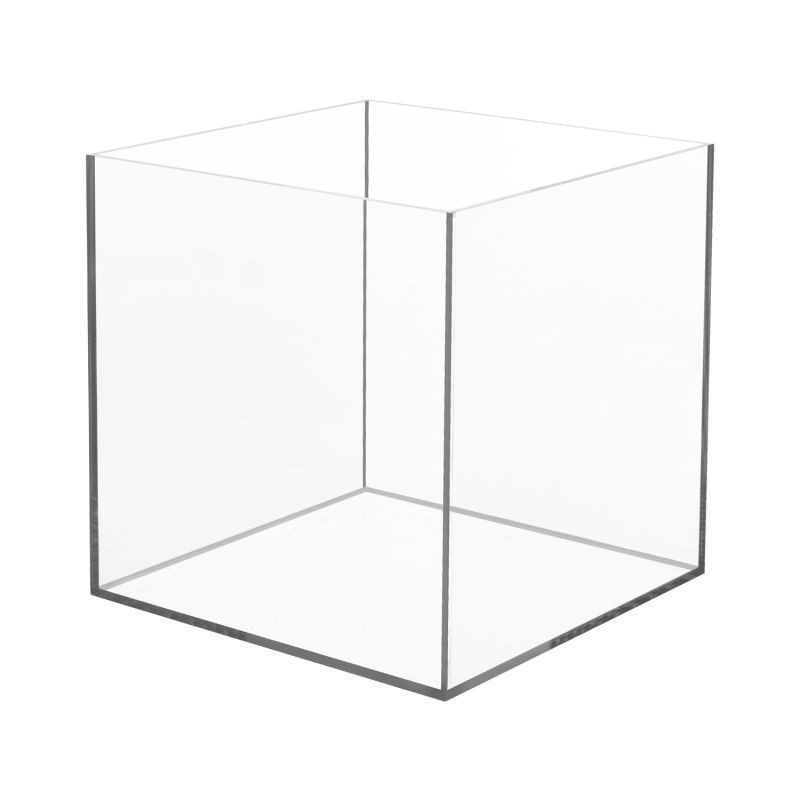 Custom clear square acrylic cube box lidless acrylic doll toys model car display case storage boxes for toys balls