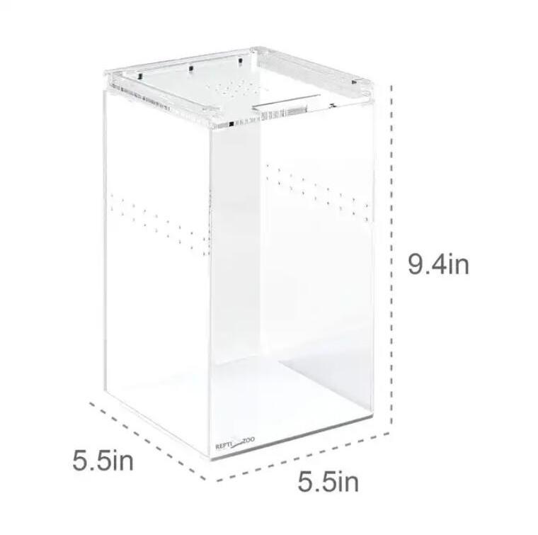 CABOAL Clear Tall Acrylic Reptile Feeding Case for Scorpion Lizard Wholesale Acrylic Insect Breeding Box with Magnetic Top Lid