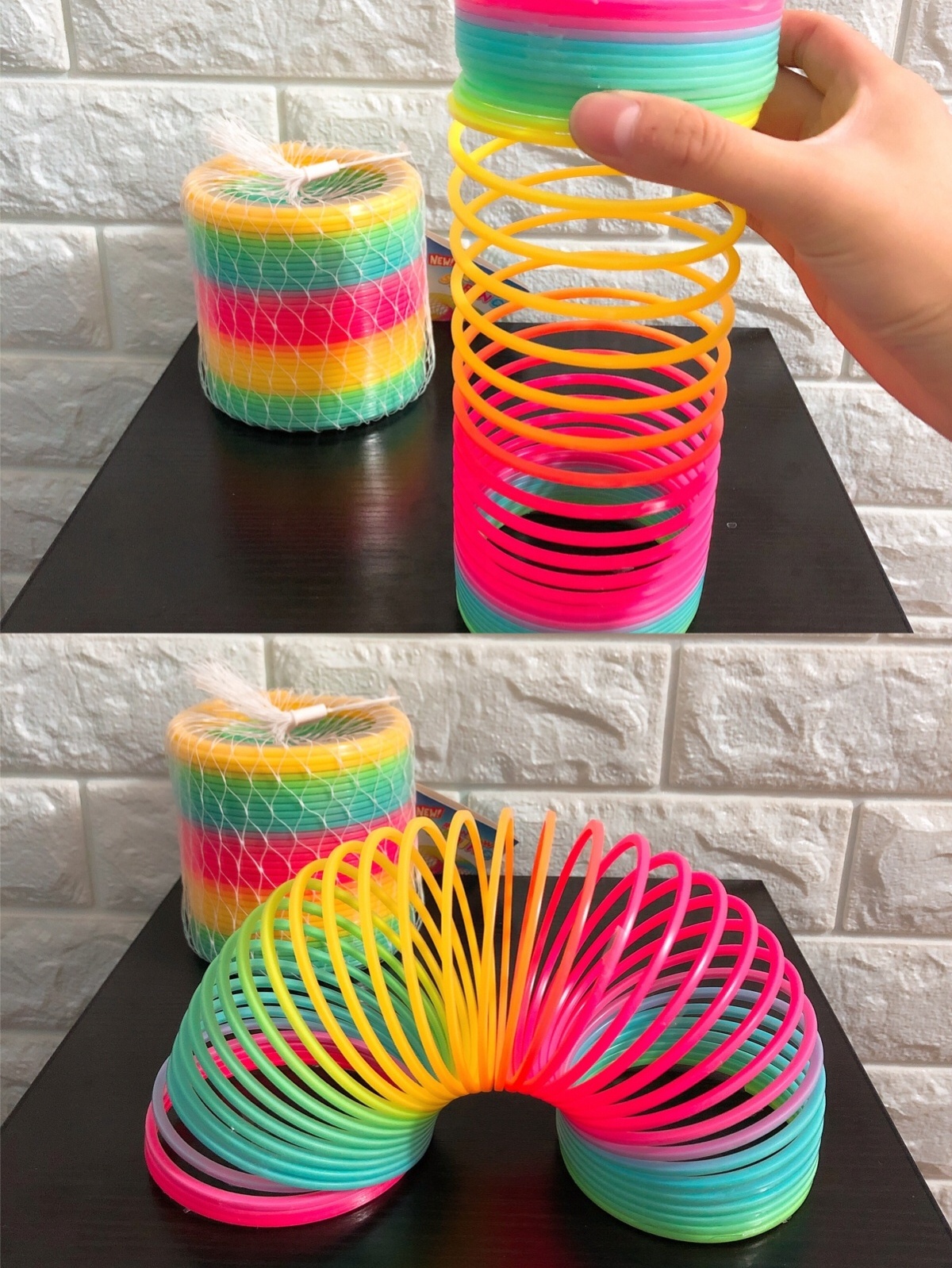 CMR65 Wholesale Colorful Novelty Classic Spring Circle Plastic Folding Rainbow Coil Magic Spring Educational Toy for Boys Girls