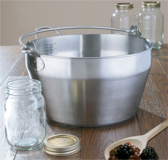 Silver Stainless Steel Preserving Jam Pan