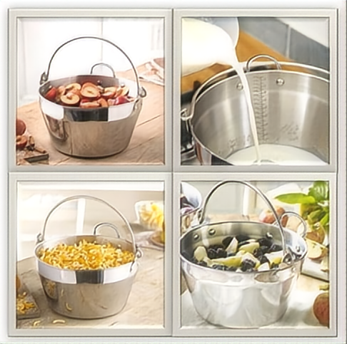 Silver Stainless Steel Preserving Jam Pan