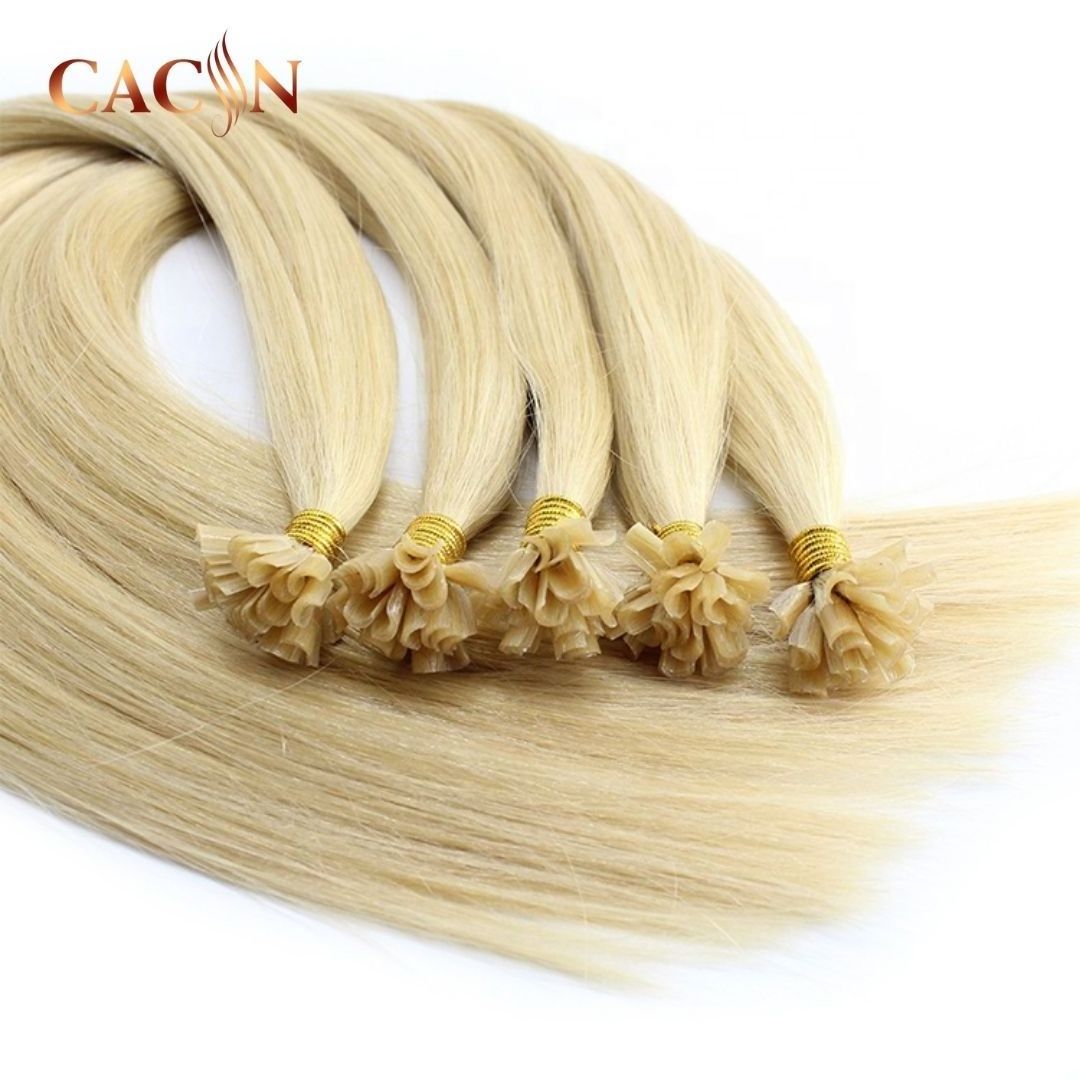 Top Quality Russian 100% Double Drawn Cuticle Aligned Hair Extensions Micro Link Keratin U Tip Human Hair Extensions