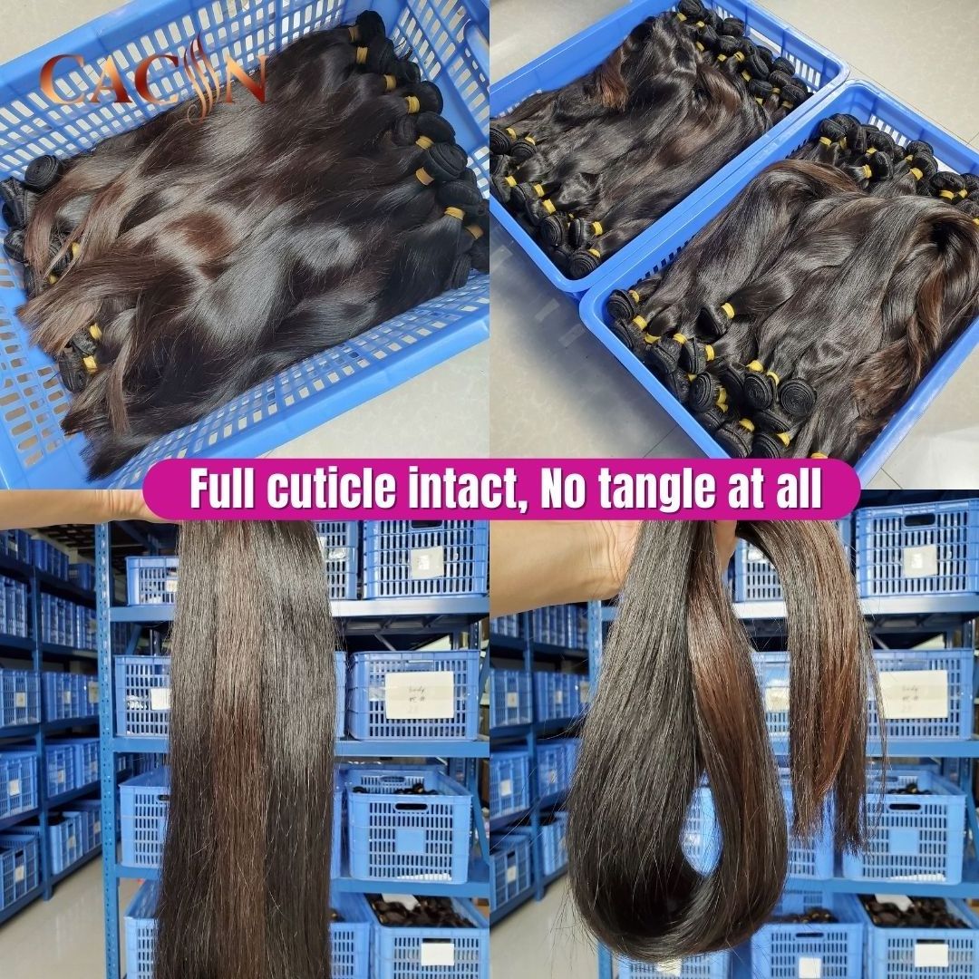 Wholesale double drawn raw cambodian temple hair,100% 14A unprocessed straight raw mink cambodian human hair