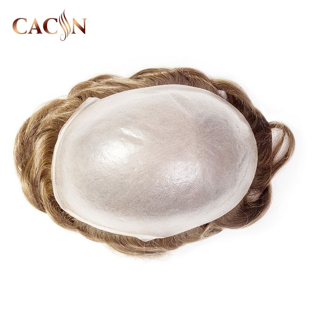 Super Skin Raw Hair Toupee 0.08mm Skin Mens Hairpiece with High-Quality Raw Hair Wigs for Men Toupee