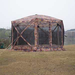 Customized  Pop Up 6 Sides Screen House Gazebo Tent Double Layer Outdoor Camping Tent with  Mesh Screen Room House