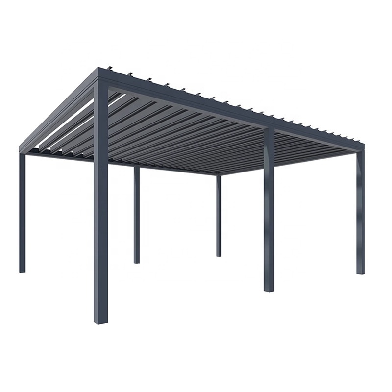 Outdoor Waterproof Contemporary Gazebo Modern Motorized Louver Pergola Bioclimatic Aluminum Gazebo Pergola