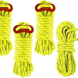 Factory Reflective Nylon Cord 4 Pack 4mm 13FT Tent Guy Lines Rope With Aluminum Rope Tensioner Fits Camping