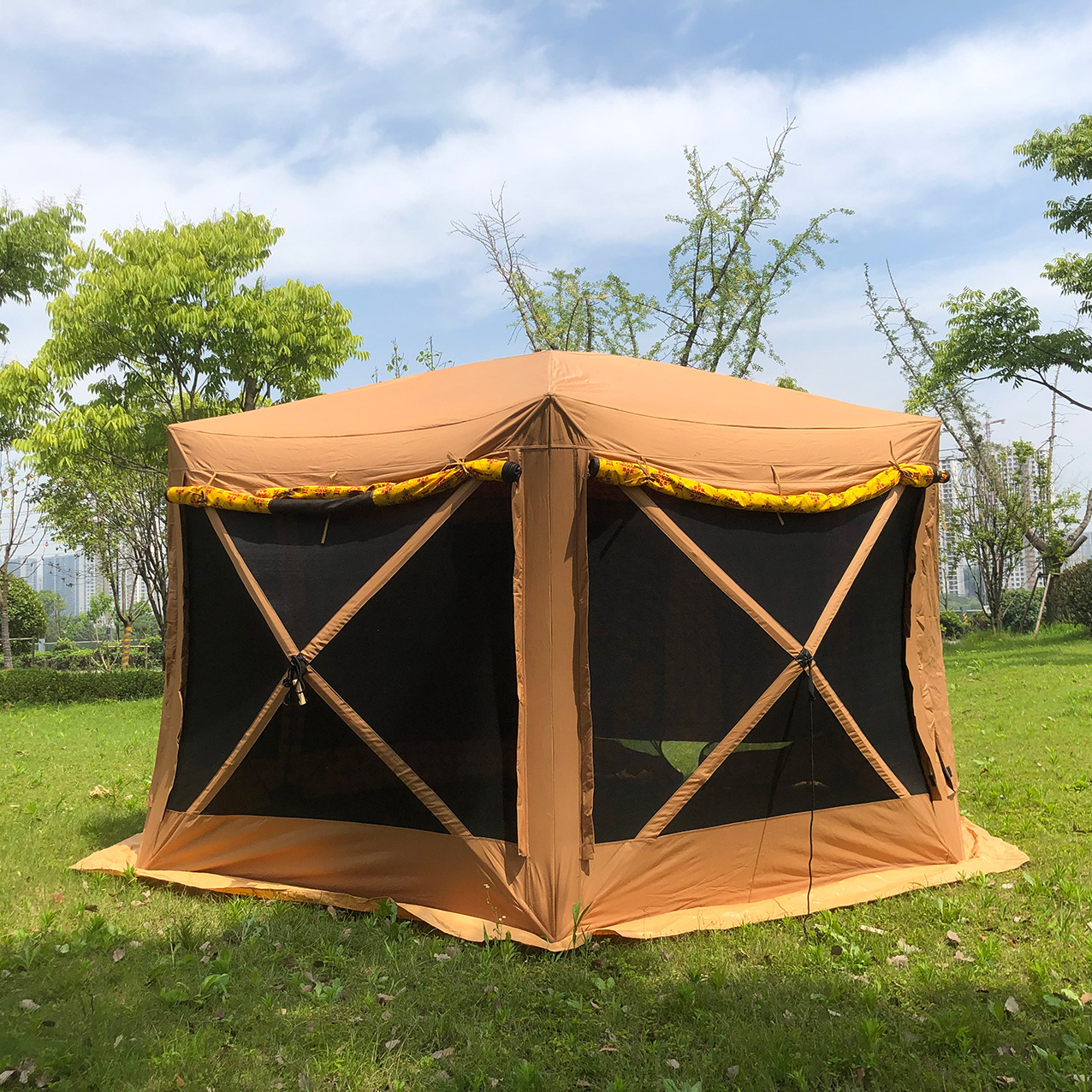 Customized 6 side Screen House Gozebo Tent Outdoor Garden Pop Up Camping Mesh Screen Room House Durable Screen Tent