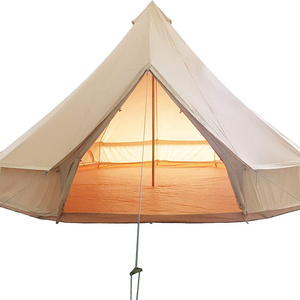 Factory OEM Fire Resistant 3m 4m 5m 6m Four Season Customize Outdoor 100% Cotton Canvas Bell Tent