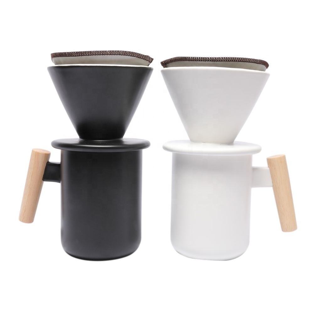 With Handle Ceramic Origami Style Coffee Drip Cup Sets Coffee Maker Set Mugs V Ceramic Coffee Set