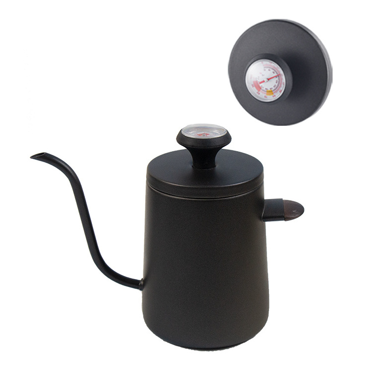 Double Wall Coffee Dripping Pot With Thermometer Water Kettle Stainless Steel Gooseneck Kettle Pour Over Coffee Kettle