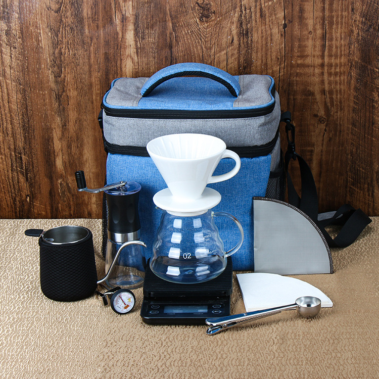 Travel Bag Coffee Set With Coffee Grinder Stainless Steel Gooseneck Kettle  Pour Over Coffee Maker Gift Set