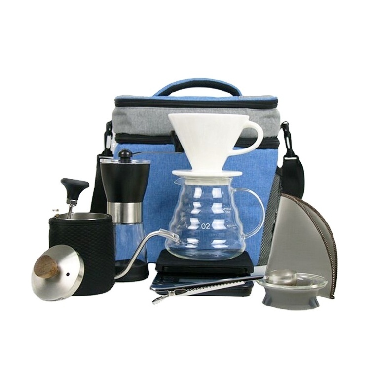 Travel Bag Coffee Set With Coffee Grinder Stainless Steel Gooseneck Kettle  Pour Over Coffee Maker Gift Set