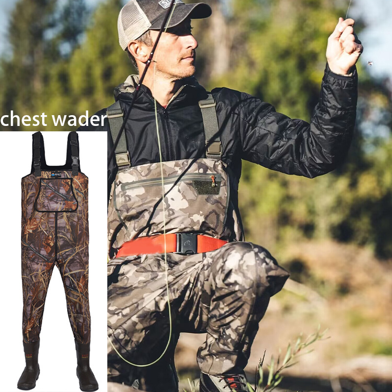 2023 Hot Selling breathable keep warm Hunting Waders fishing boots  thicken camouflage neoprene chest waders