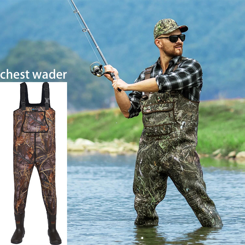 2023 Hot Selling breathable keep warm Hunting Waders fishing boots  thicken camouflage neoprene chest waders