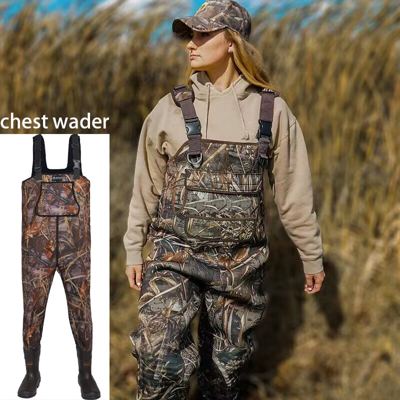 2023 Hot Selling breathable keep warm Hunting Waders fishing boots  thicken camouflage neoprene chest waders