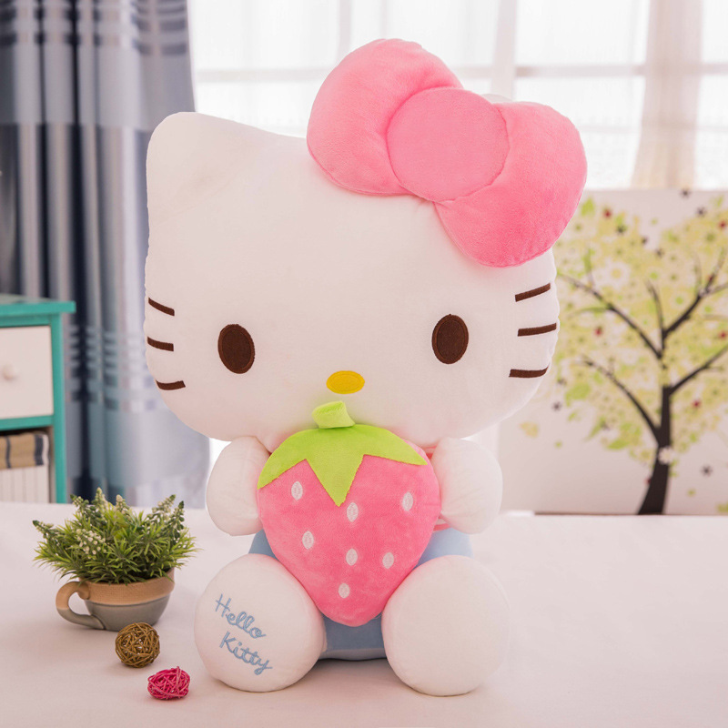 Wholesale Hot Sale 30cm Sanrios Hello Kt Kawaii Cat Stuffed Animal Plush Toys With Carrot Design