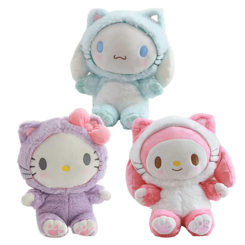 Custom Cute Lovely Stuffed Dolls Soft Big Face Cat Baby Toys Fluffy Accessories Plush Toy