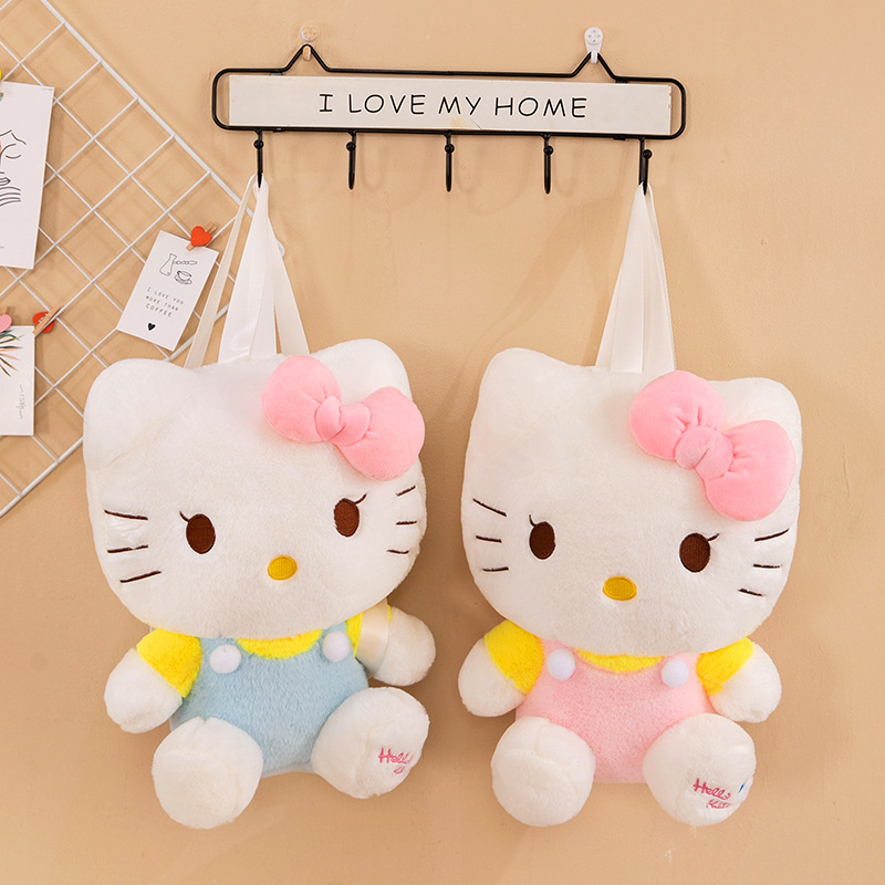 Wholesale Custom Cartoon Hello Cat Kt Plush Toys Backpack Cute Girl Kids Gift Soft Sanrios Stuffed Plush Toys Bags