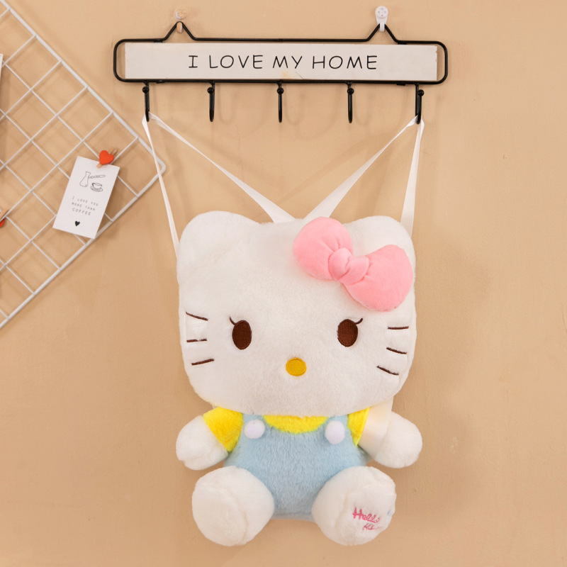 Wholesale Custom Cartoon Hello Cat Kt Plush Toys Backpack Cute Girl Kids Gift Soft Sanrios Stuffed Plush Toys Bags