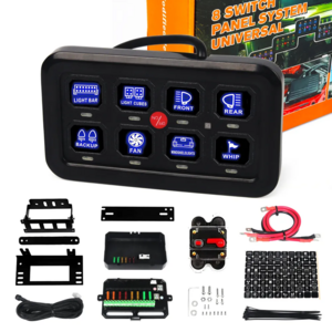 Universal Car 8 Gang Switch Panel BA80 Automatic Dimmable LED Touch Control Panel Box Electronic Relay System For ATV UTV SUV