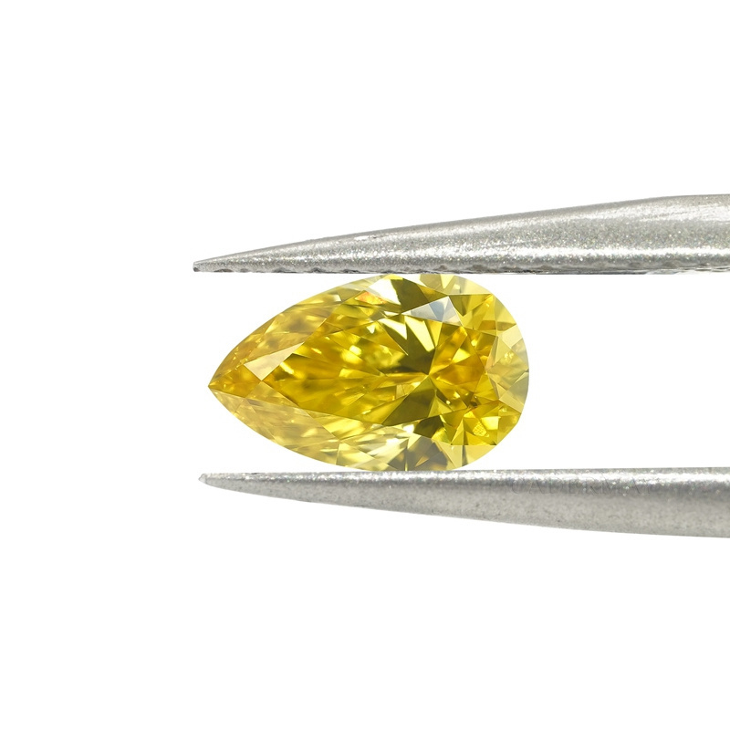 Hot Sale HPHT Synthetic Lab Grown Diamond Pear Cut Heart Shape Fancy Vivid Yellow Loose Lab Made Diamonds