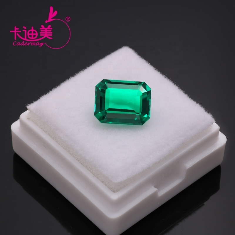 Hydrothermal Emerald Gemstones 4x6mm 6x8mm Rectangle Lab Grown Emerald Wholesale Price Colombian Synthetic Emerald