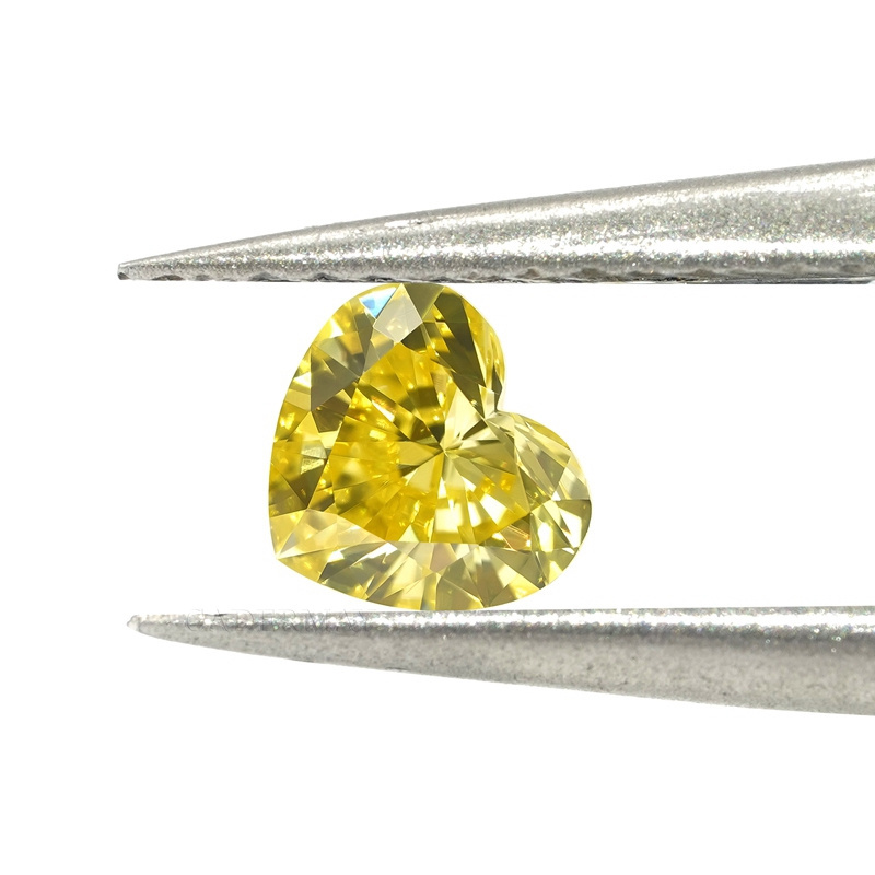 Hot Sale HPHT Synthetic Lab Grown Diamond Pear Cut Heart Shape Fancy Vivid Yellow Loose Lab Made Diamonds