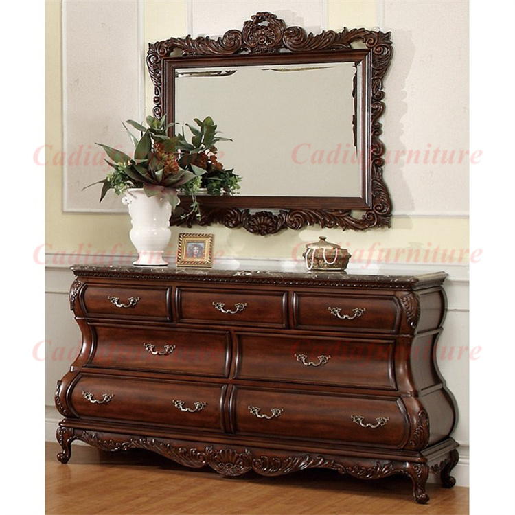 American Luxury Design King Bedroom Furniture Classic Solid Wood Bed Master Room Canopy Bed Antique Home Bedroom Set